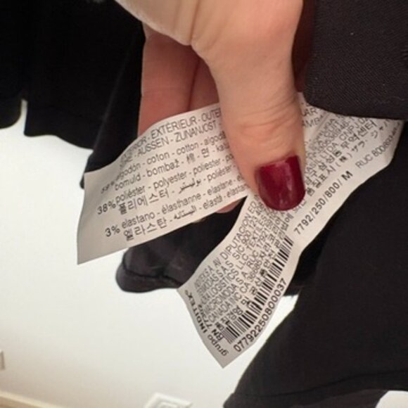 Zara Box Pleat Blazer Dress with Pearl Buttons Black Size Medium - Picture 9 of 10